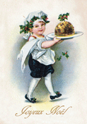 Petit gar&ccedil;on avec pudding de No&euml;l